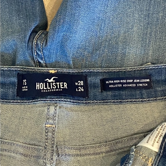 BN Hollister California High-Rise Crop Jean Leggings Hollister Advanced Stretch - Picture 8 of 11